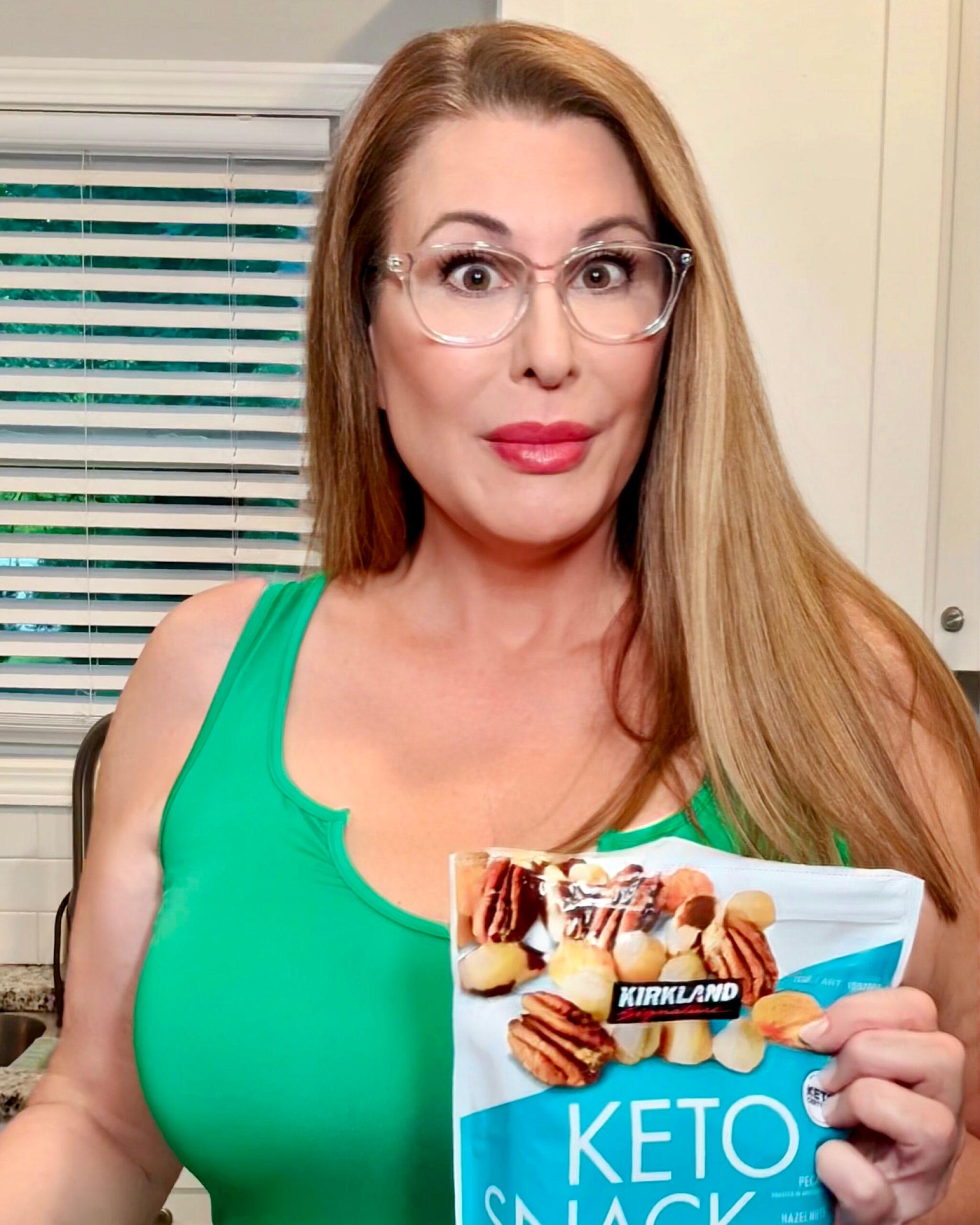 Elaina St. James holding Keto nut bag