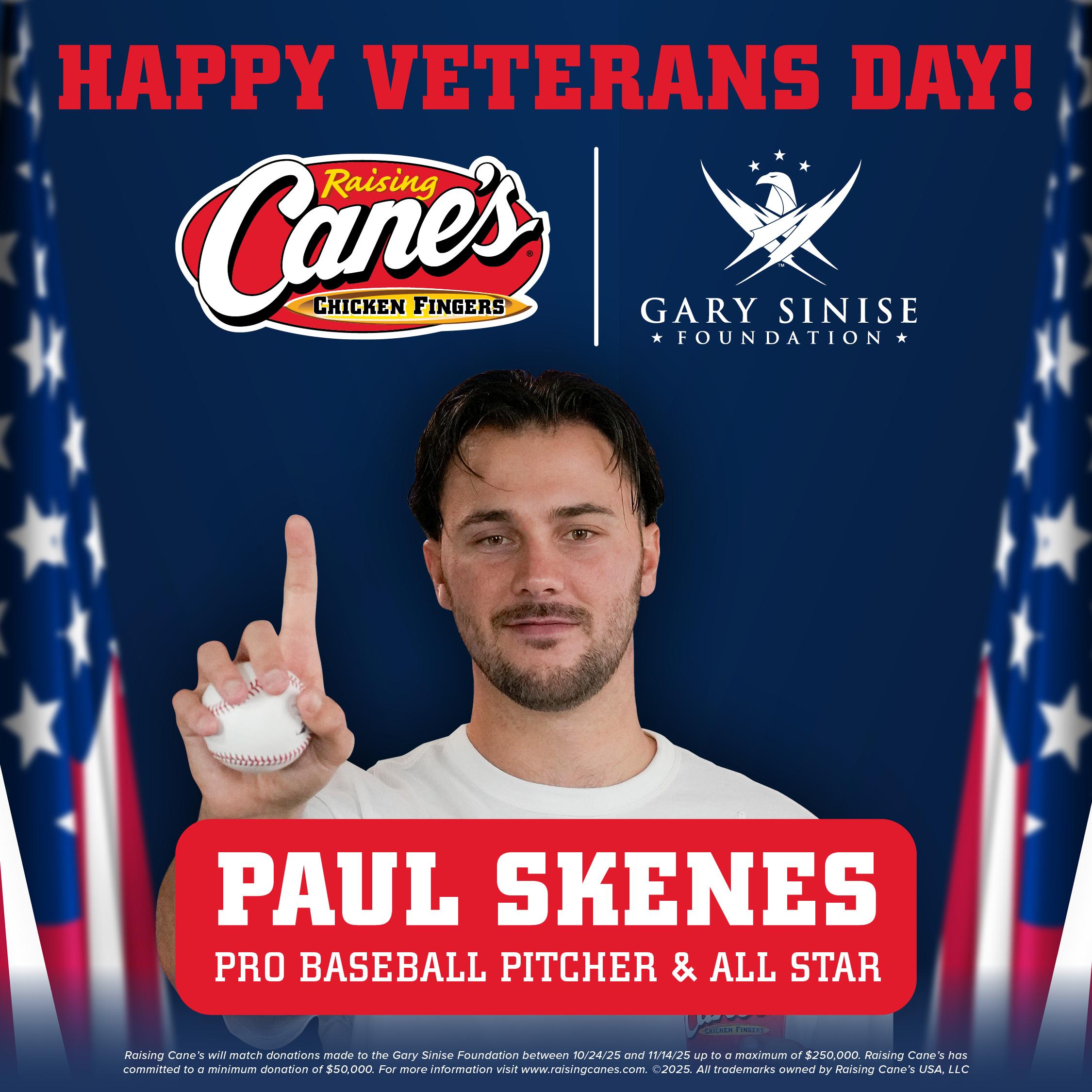 Paul Skenes teams up with Raising Cane's for Veterans Day