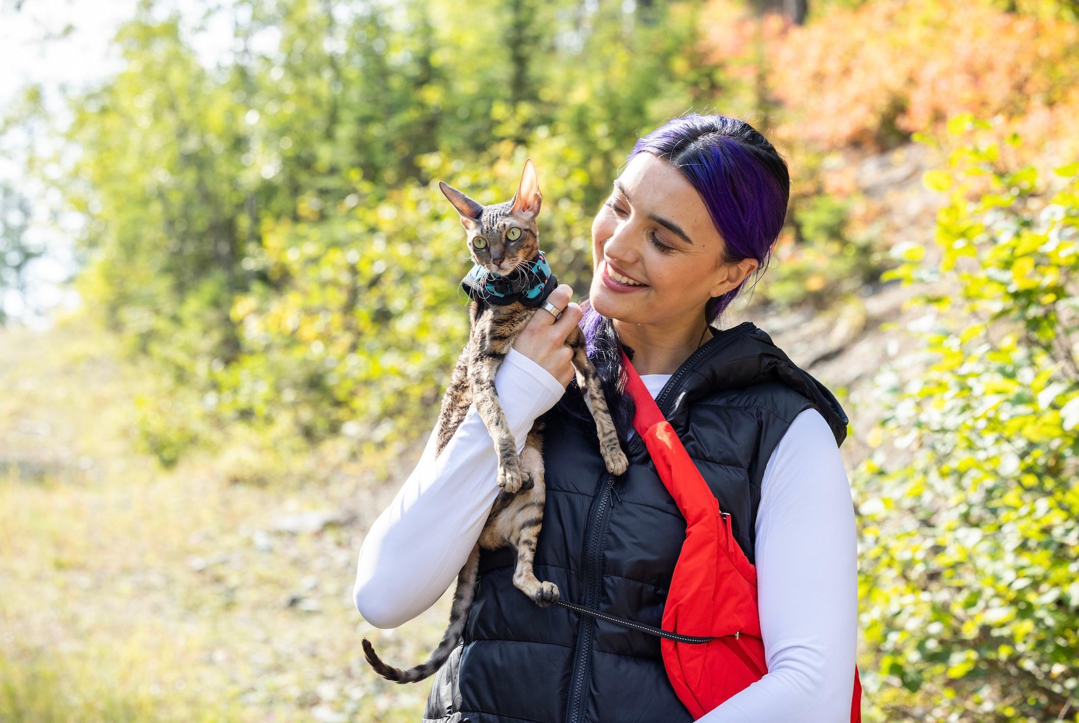 Brenna Huckaby holding her cat