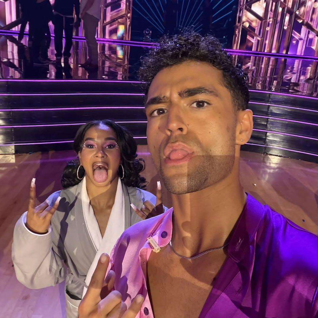 Jordan Chiles and Ezra Sosa on DWTS floor
