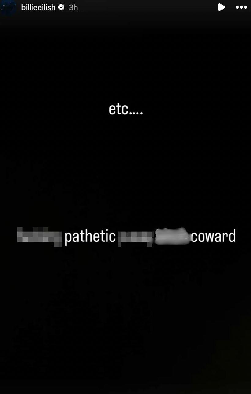 Billie Eilish attacks Elon Musk on her Instagram Stories