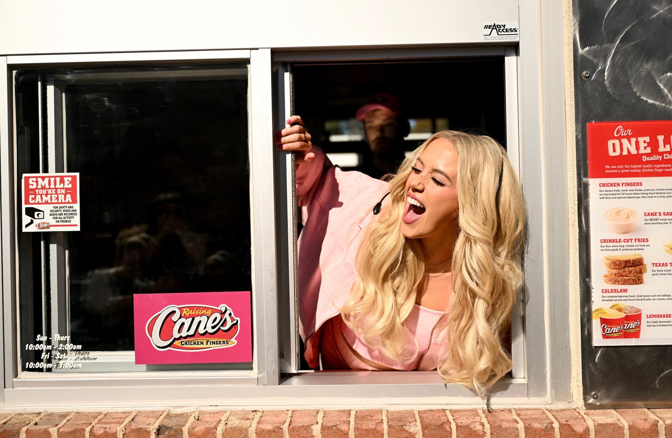 Megan Moroney at Raising Cane's drive-thru