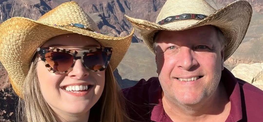 Chuck Potthast and Elizabeth Castravet wearing cowboy hats