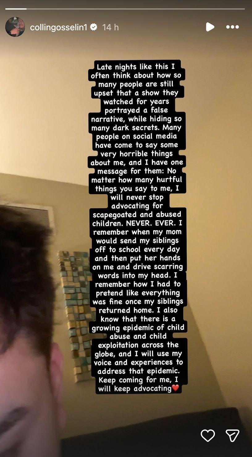 Collin Gosselin talks mom Kate Gosselin's alleged abuse