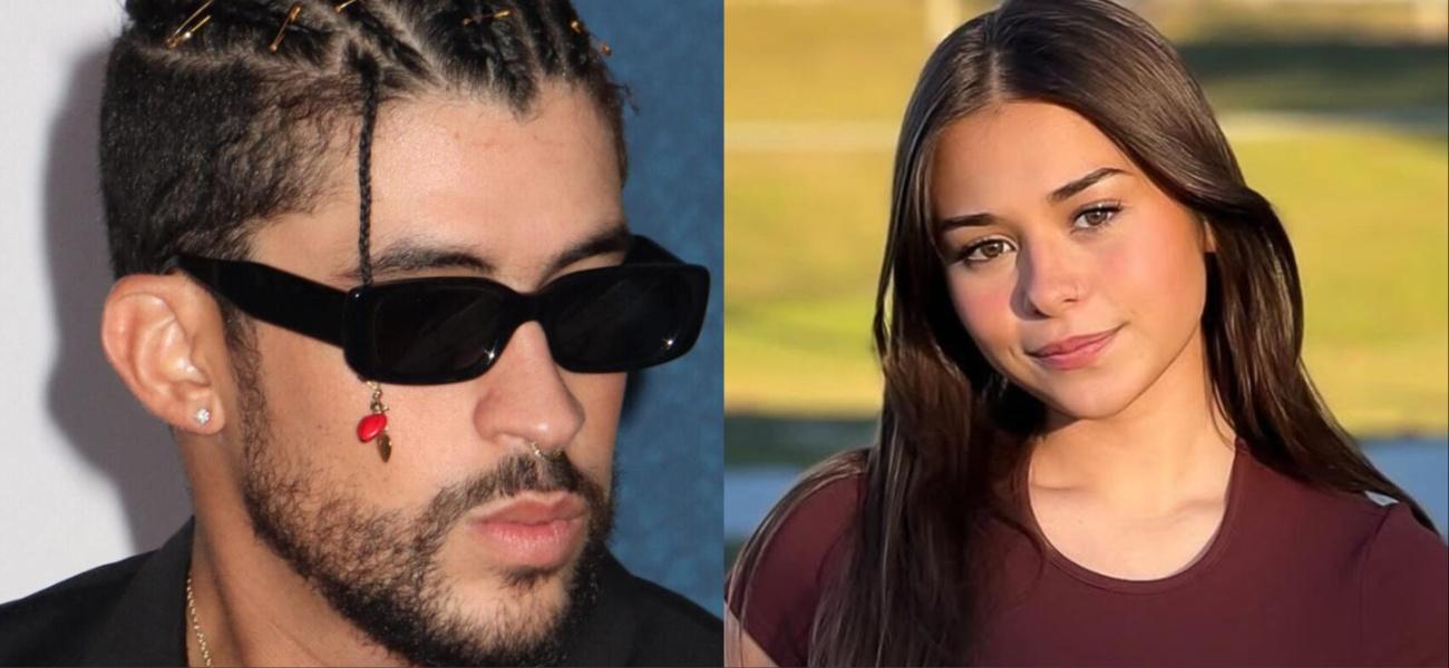 Bad Bunny and Sophie Rain collage