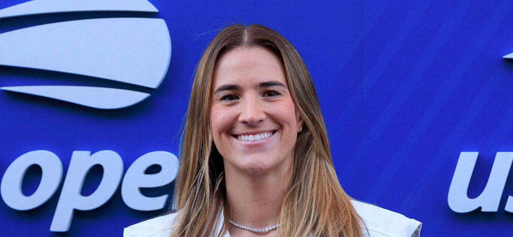 Sabrina Ionescu posing on the red carpet.