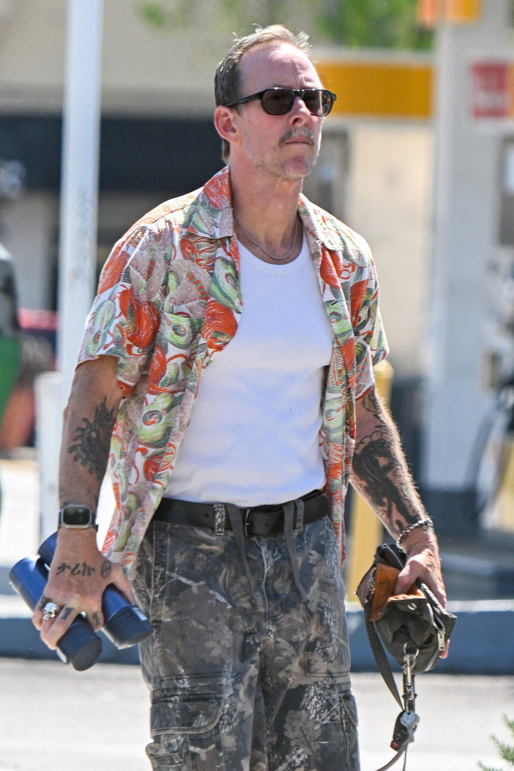 Scott Shriner is seen after his wife Jillian Lauren was released on $1m bond for attempted murder