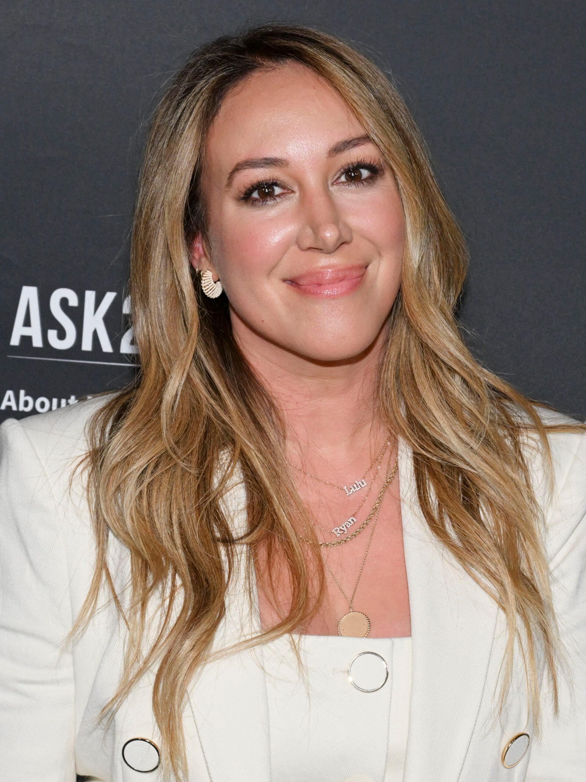 Haylie Duff posing on the red carpet. 