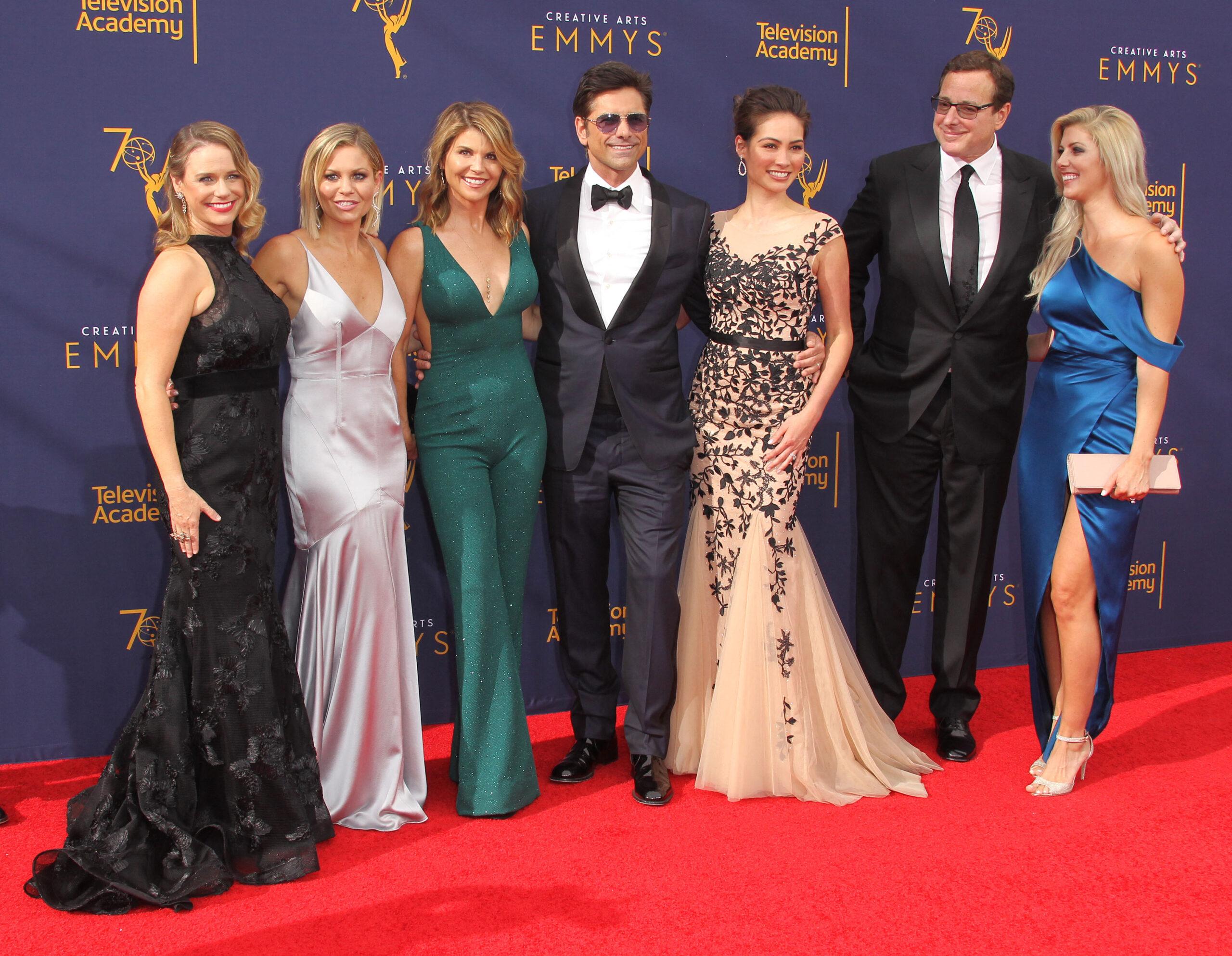 Fuller House Cast, Candace Cameron Bure, Andrea Barber, Lori Loughlin, John Stamos, Bob Saget at 2018 Creative Arts Emmy Awards 