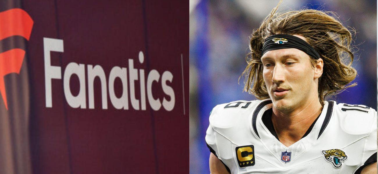 Photo collage of Fanatics and Trevor Lawrence.