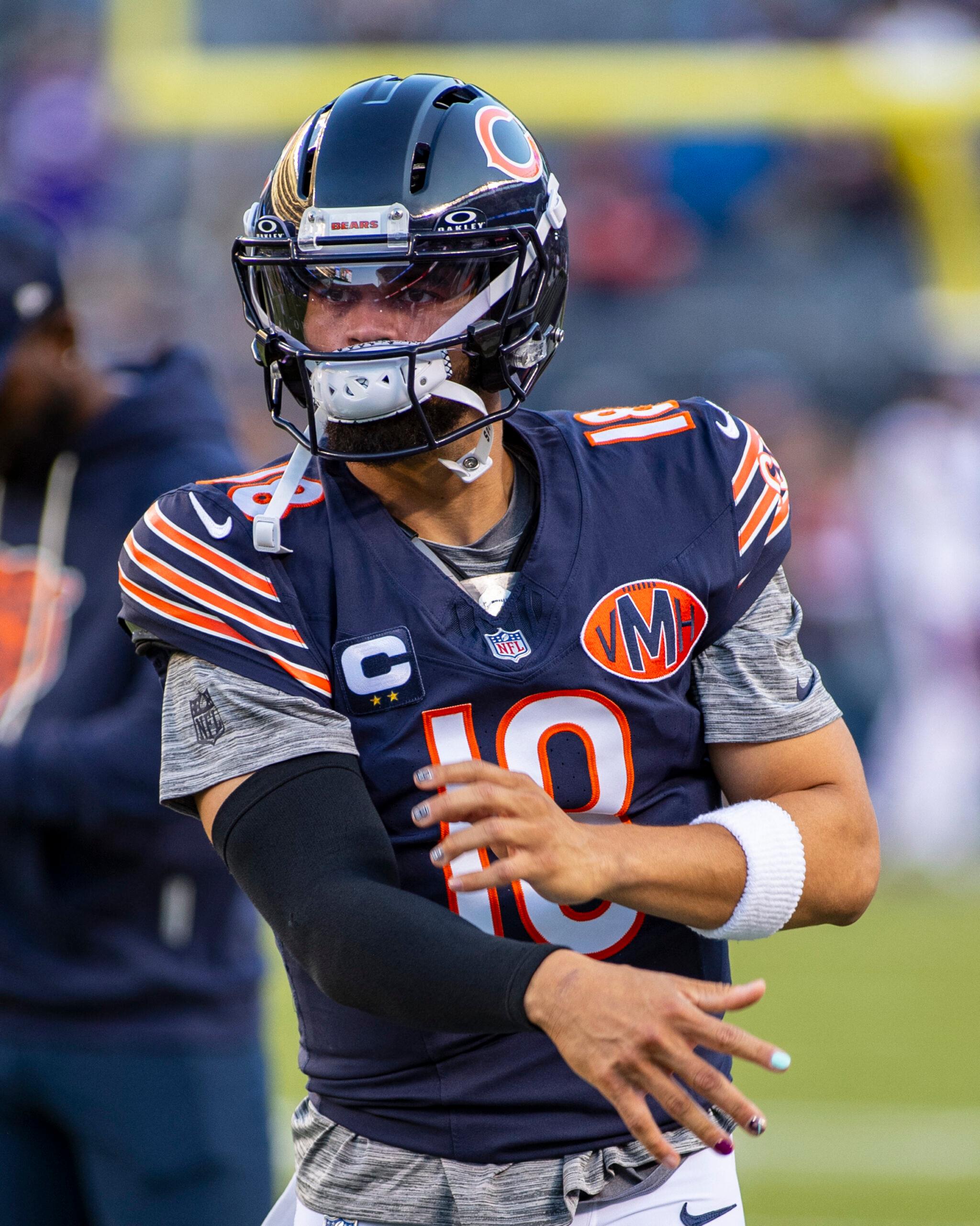 Caleb Williams during an NFL game. 