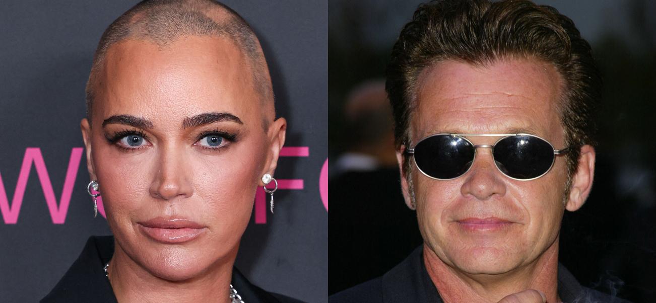 A photo collage of Teddi Mellencamp and her dad John Mellencamp