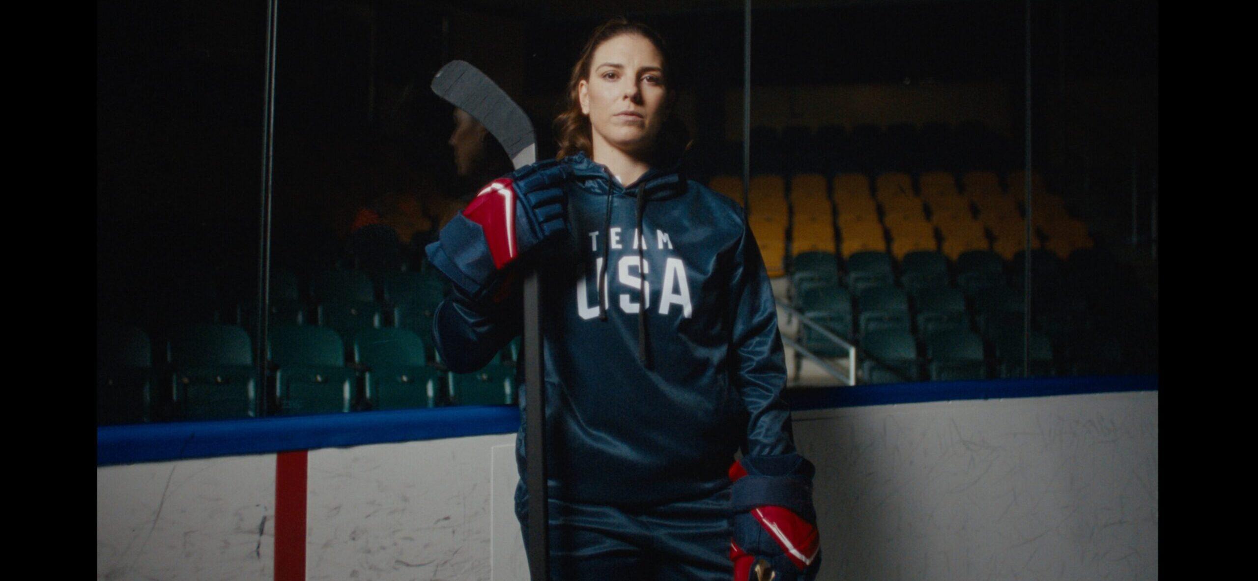Hilary Knight on the ice in Team USA uniform