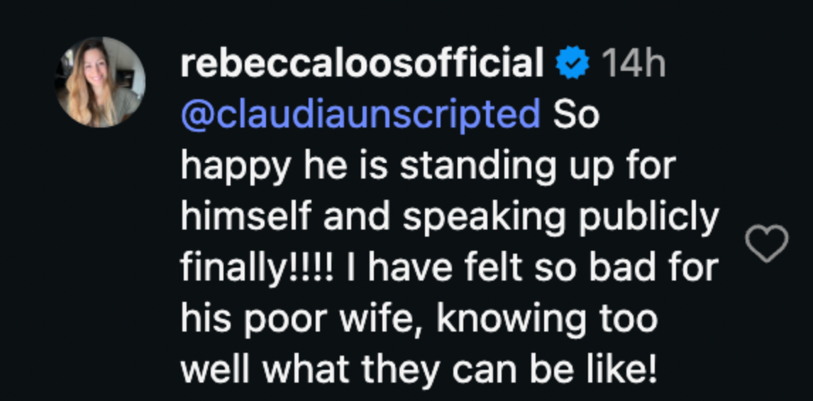 Rebecca Loos commments on Brooklyn Beckham on Instagram