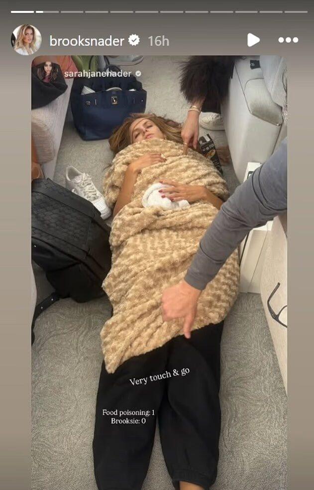 Brooks Nader falls ill on plane