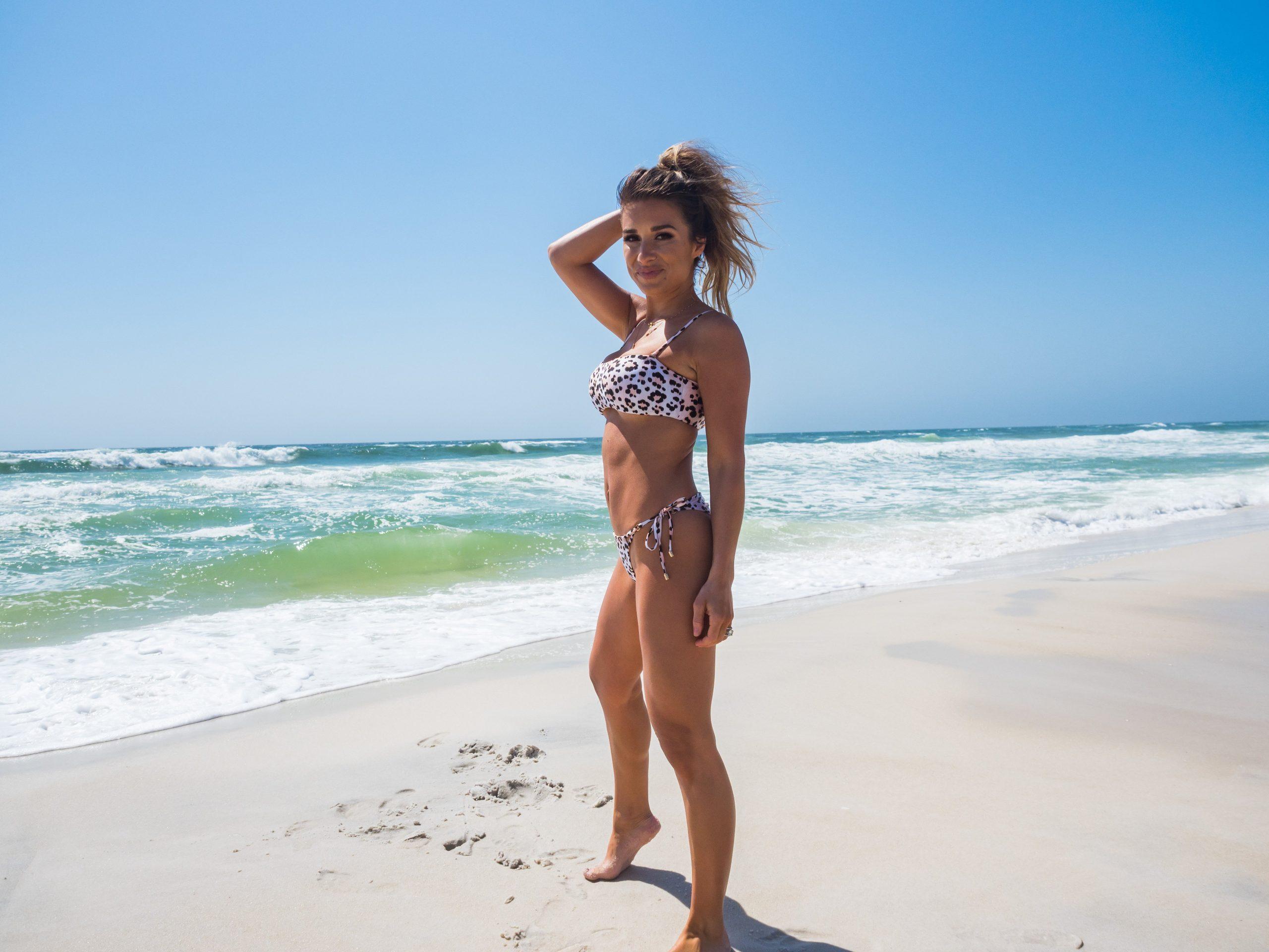 Jessie James Decker shows off her flawless figure after dropping more than 25lbs following the birth of her third child a little over a year ago. The 31-year-old singer — who is currently on tour — paraded her toned physique in a black halter neck bikini, as well as an animal print one as she showed off her wild side. The country star — who is married to NFL star Eric Decker — was photographed for the South Beach Diet, for which she is an ambassador. Jessie has recently filmed a new commercial for the weight loss and meal delivery company featuring a song called Welcome To The Party which she wrote especially for the spot, and is still going strong on the plan. Talking about touring while on the South Beach plan, Jessie said: ‘If you were to catch me backstage after my shows on tour, you would see the chocolate protein shake on ice w/ almond milk in hand. ‘It’s amazing for recovery since I’m pretty much doing 90 minutes of a workout on stage!’ The songstress recently revealed she had lost 25lbs on the plan since giving birth to her third child in March 2018 and is now back down to her wedding day weight of 115lbs. Speaking in March she said: ‘I’ve lost 25 pounds, and I'm excited. I've regained my confidence and have the energy I need to maintain this crazy life of mine. ‘I feel really good where I'm at. My goal was to be able to fit into my clothes before I had the baby. I'm now at 115lbs and that was my goal. I weighed 115lbs on my wedding day, so I just wanted to be back where I was and I'm not going to obsess over it, but I'm just gonna maintain where I'm at and just do the best that I can.’ Jessie and Eric also have three children, Vivianne, aged four, Eric, aged three, and Forest, who turned one in March. 21 May 2019 Pictured: Jessie James Decker parades her bikini body in a new photoshoot for South Beach Diet, released on May 21, 2019. Photo credit: South Beach Diet/ MEGA TheMegaAgency.com +1 888 505 6342 (Mega Agency TagID: MEGA426031_003.jpg) [Photo via Mega Agency]