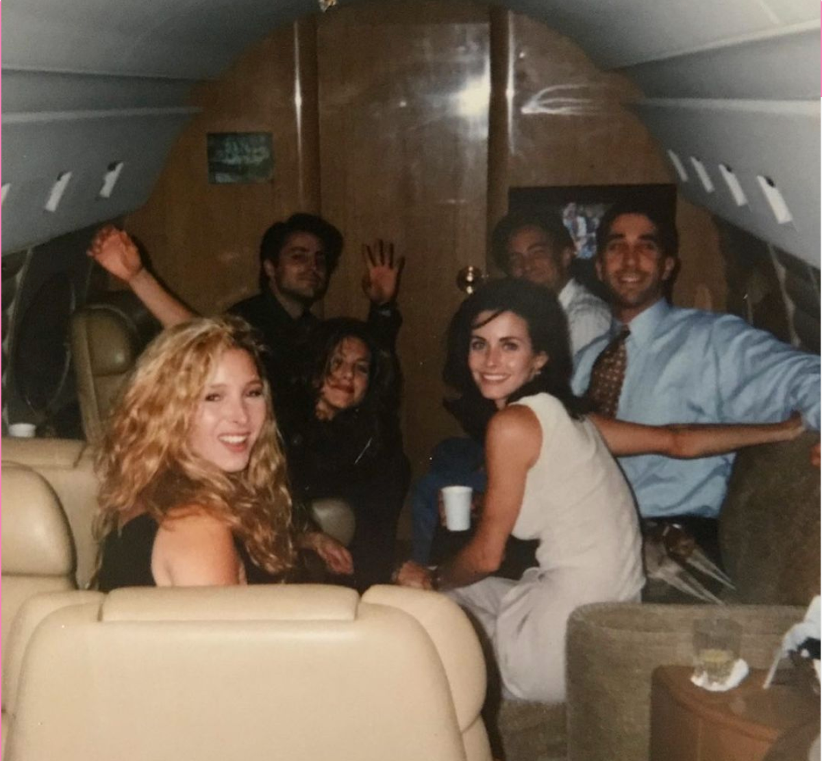 The cast of Friends on a private jet