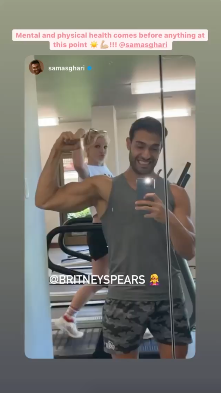 Britney Spears and Sam Asghari working out 