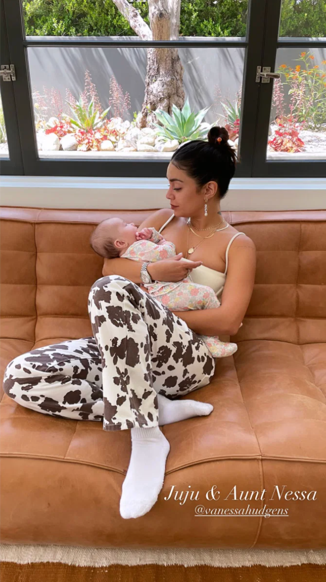 Vanessa Hudgens holding baby Jupiter