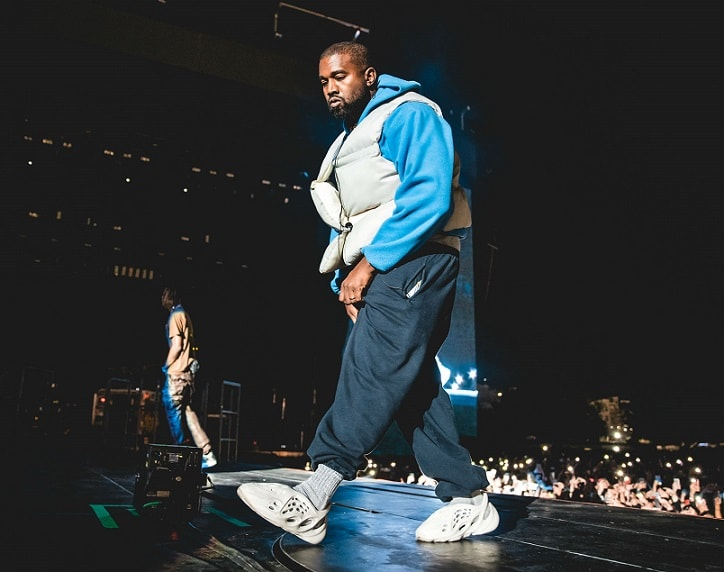 Kanye West Wearing Foam Yeezys