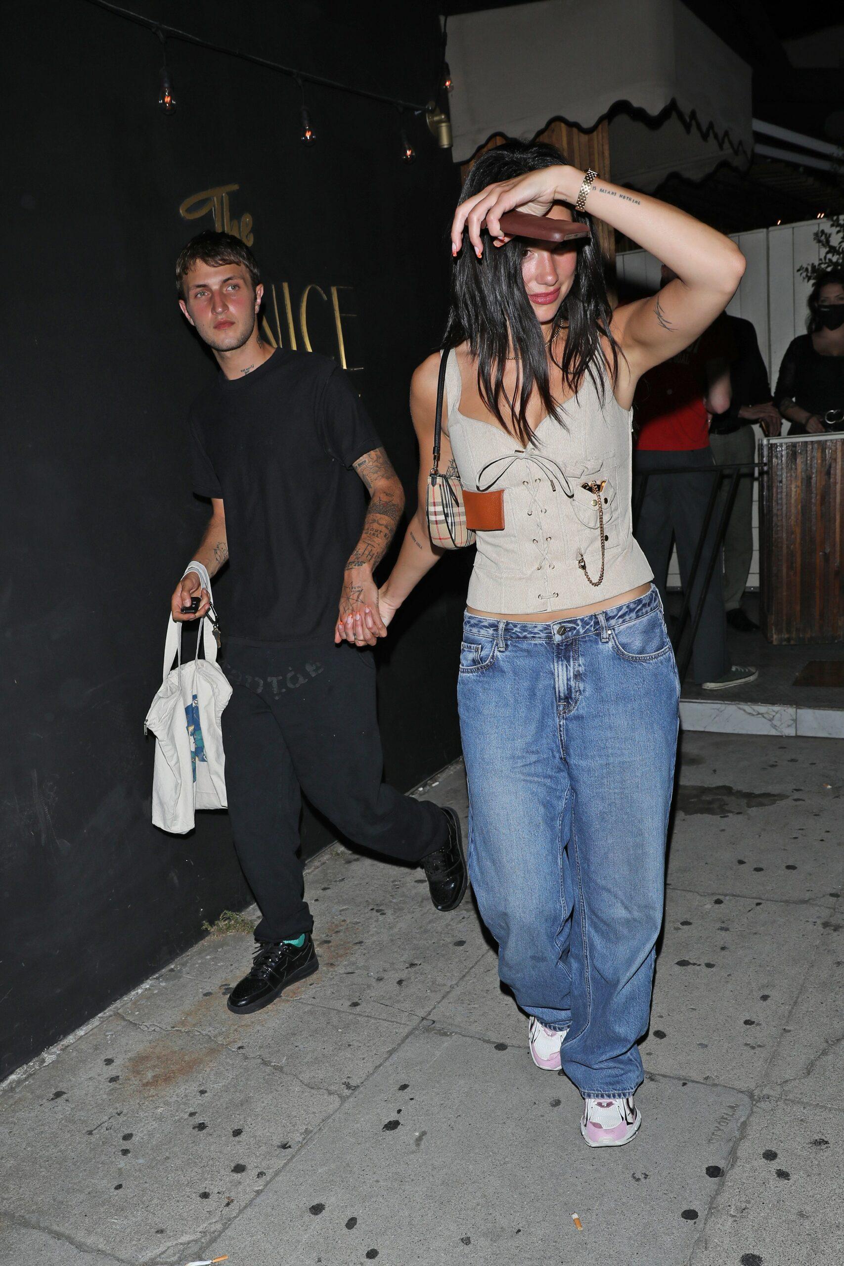 Dua Lipa and Anwar Hadid party at the Nice Guy restaurant with friends
