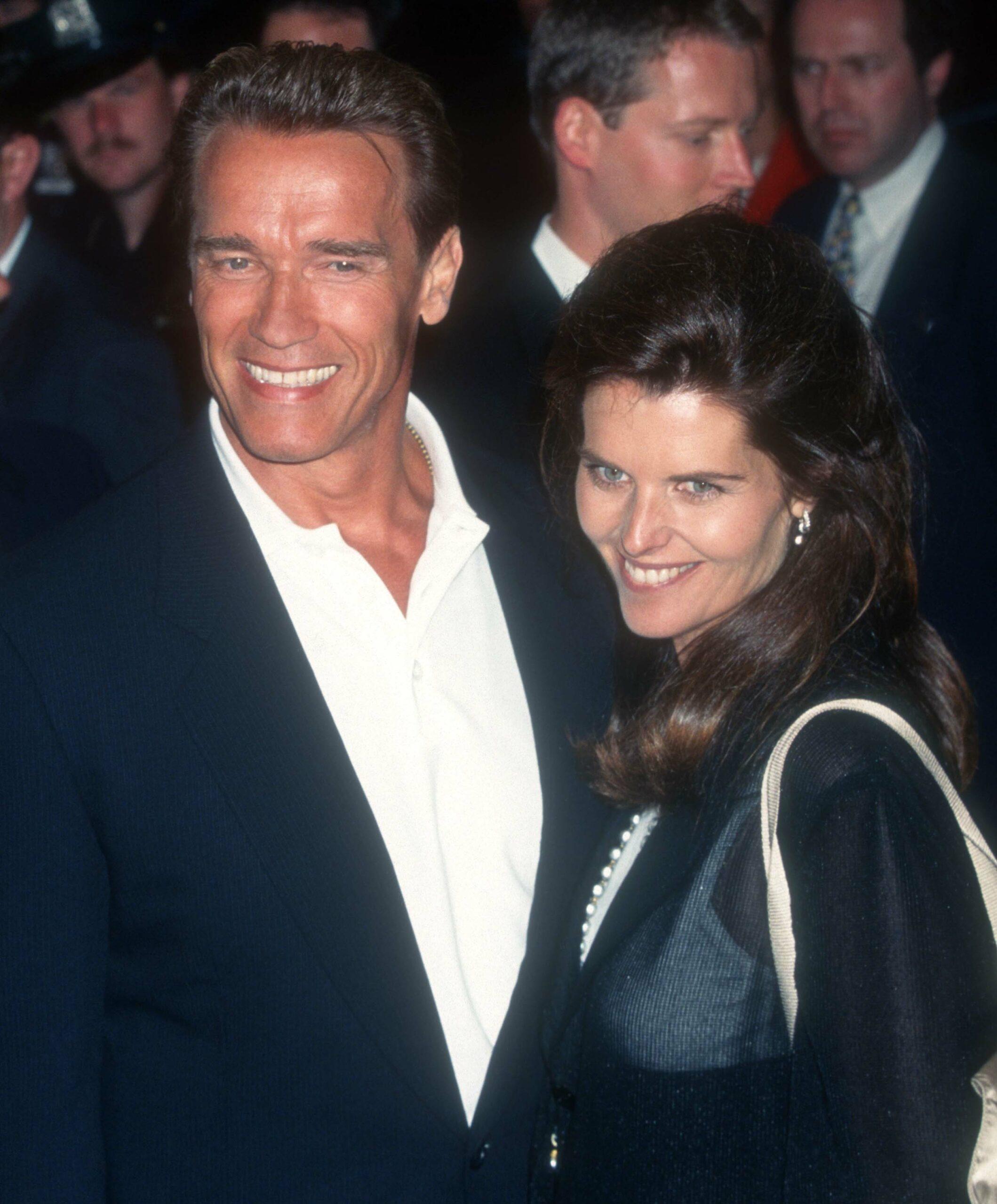 Arnold Schwarzenegger and Maria Shriver smiling