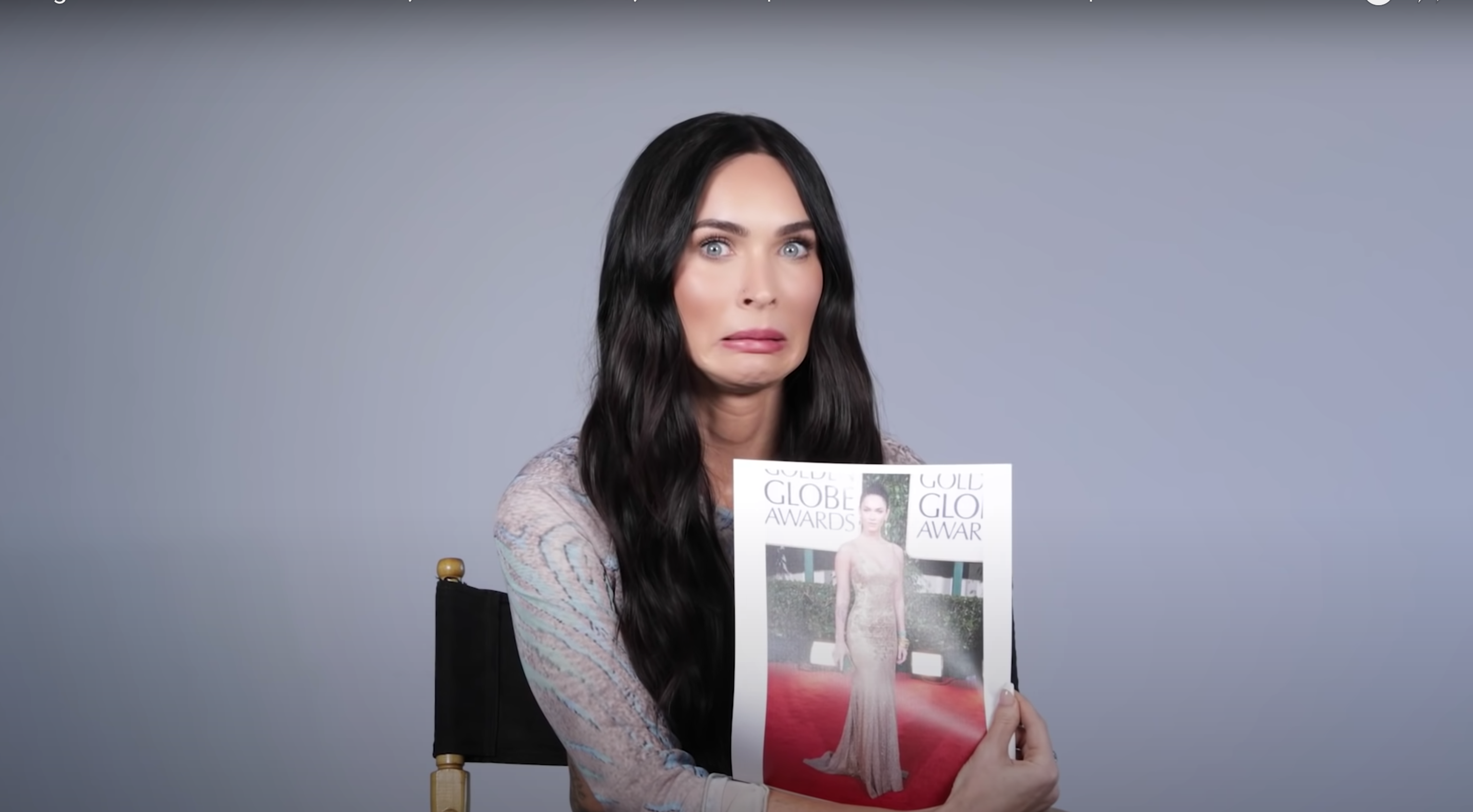 Megan Fox reacting to a photo of herself