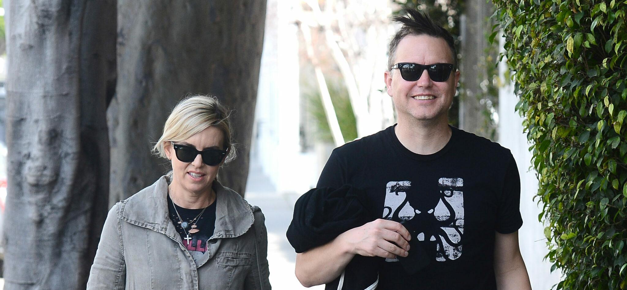 Mark Hoppus and His Wife Skye Have Lunch at Au Fudge in Los Angeles
