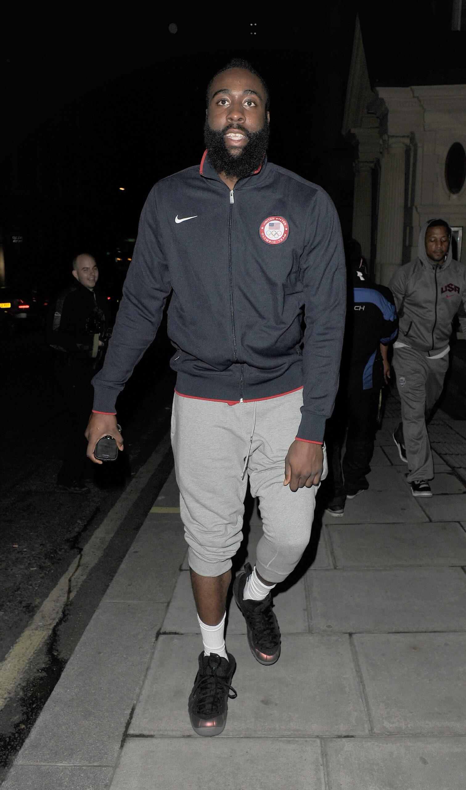 Members of the U S A olympic basketball team enjoy a night out at Funky Buddha nightclub in Mayfair
