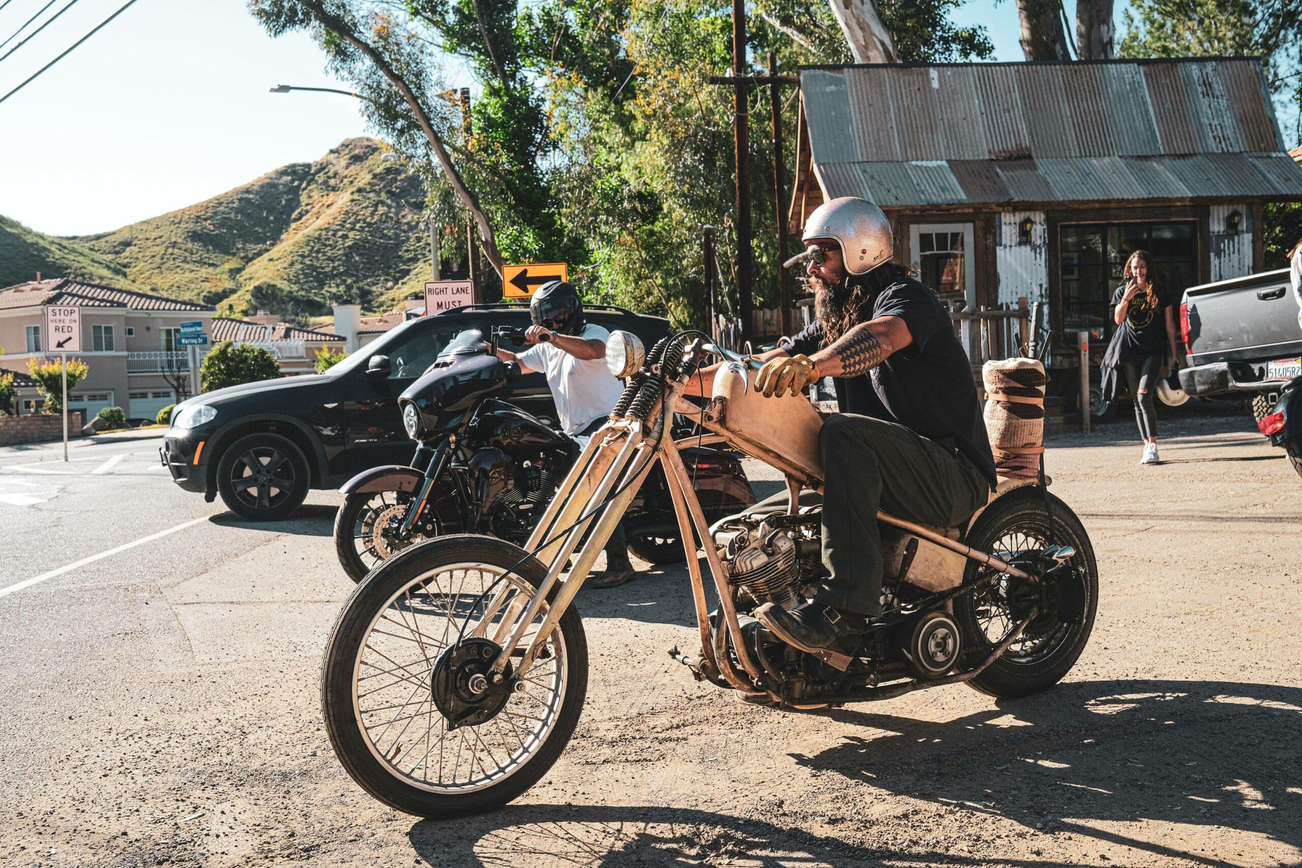 Aquaman Jason Momoa out for a bike ride in Agora Hills on his apos 47 Harley