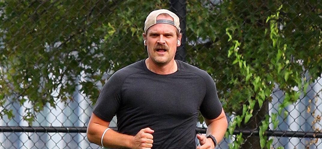 quot Stranger Things quot star and newlywed David Harbour has an intense workout session at a Downtown Manhattan park in NYC