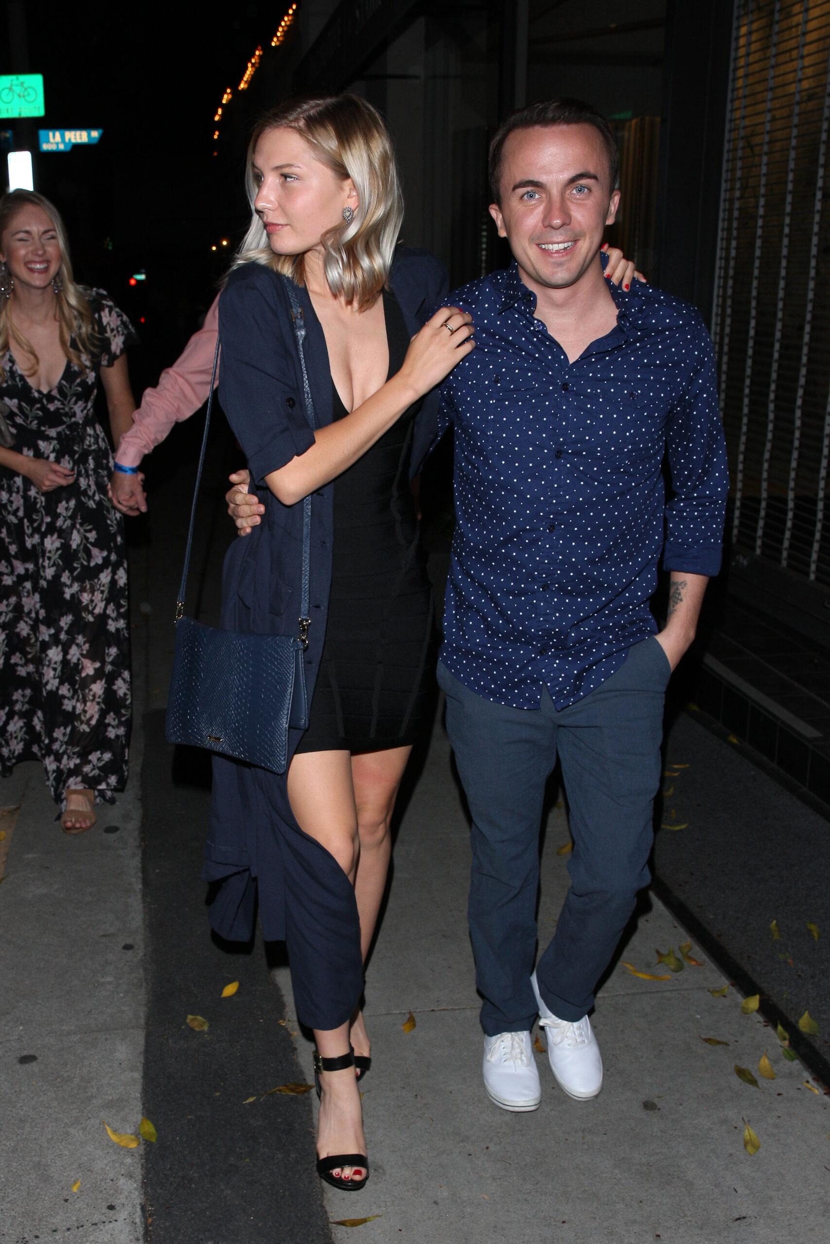 Frankie Muniz and his girlfriend are in a joyous mood as they leave Craig apos s Restaurant