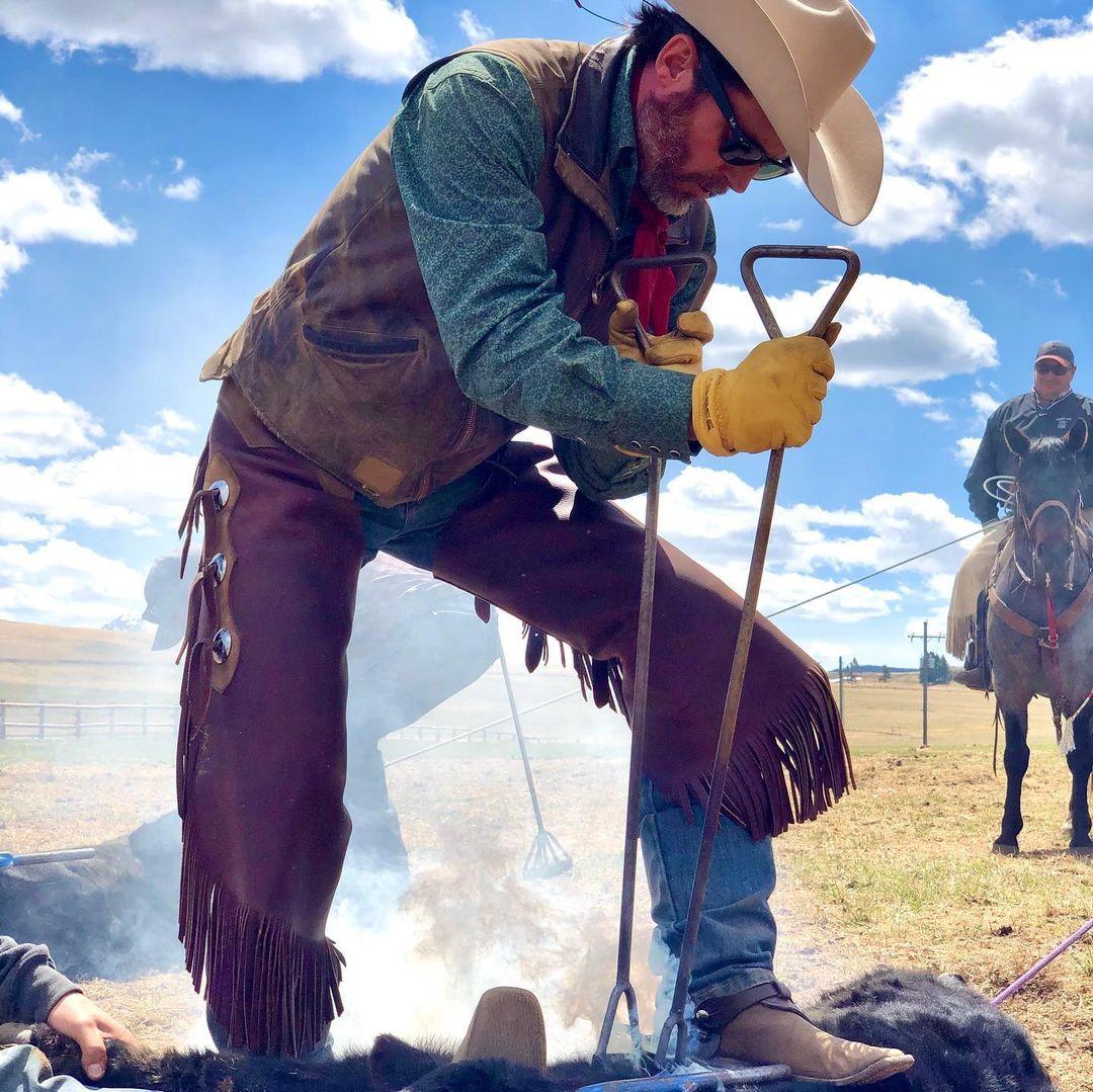Brandon Blackstock working on the Montana ranch, Kelly Clarkson's ex-husband.