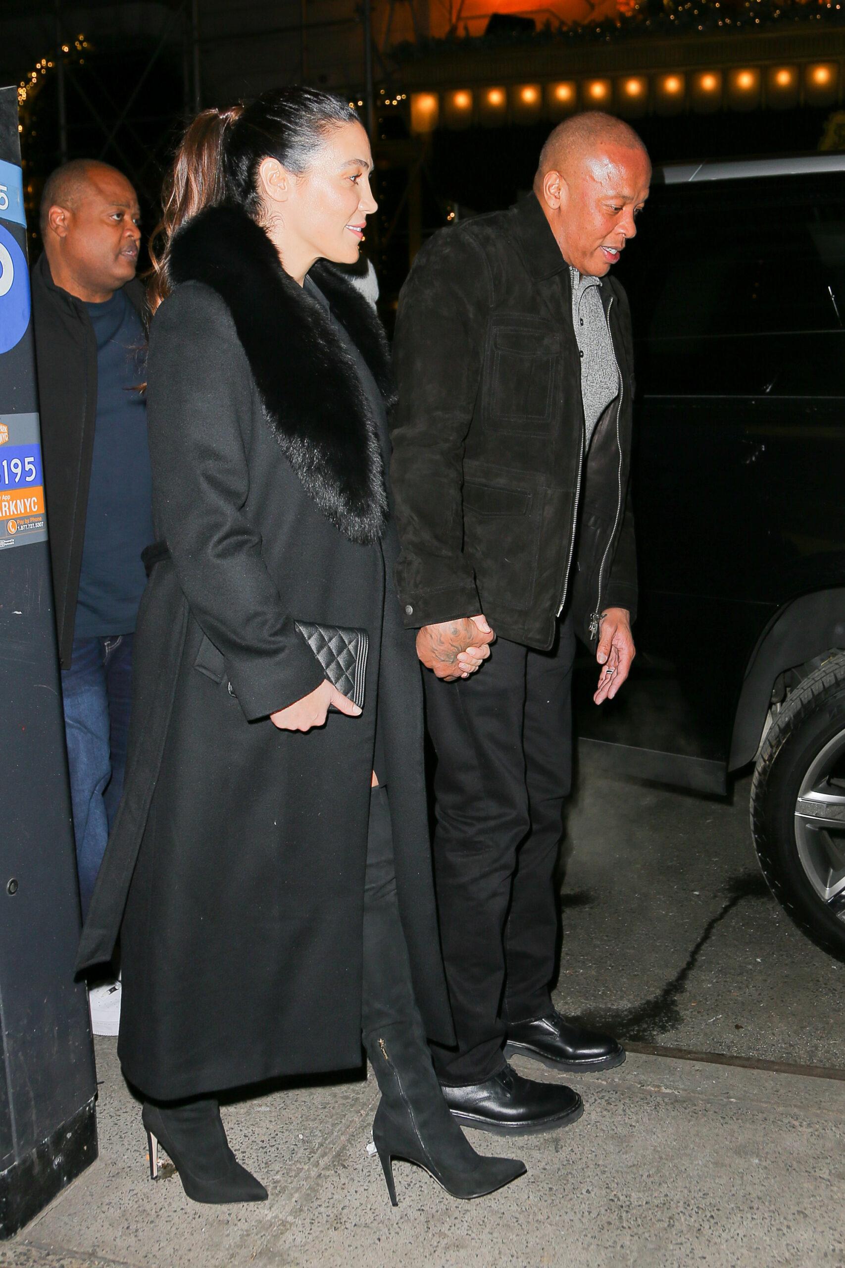 Dr Dre and his wife Nicole Young seen leaving the Polo Bar in NYC
