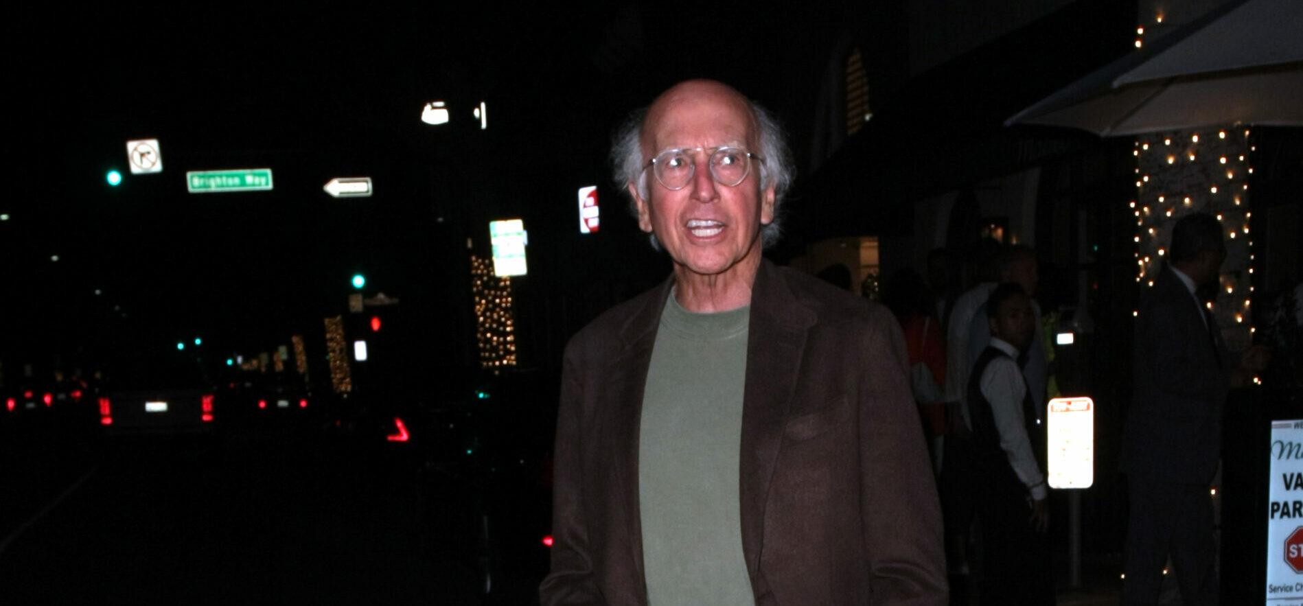 Larry David and his girlfriend dines at Madeo in Beverly Hills