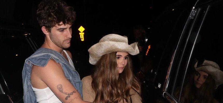Olivia Jade is seen in a cowboy outfit leaving a party with Jackson Guthy at Shorebar Santa Monica