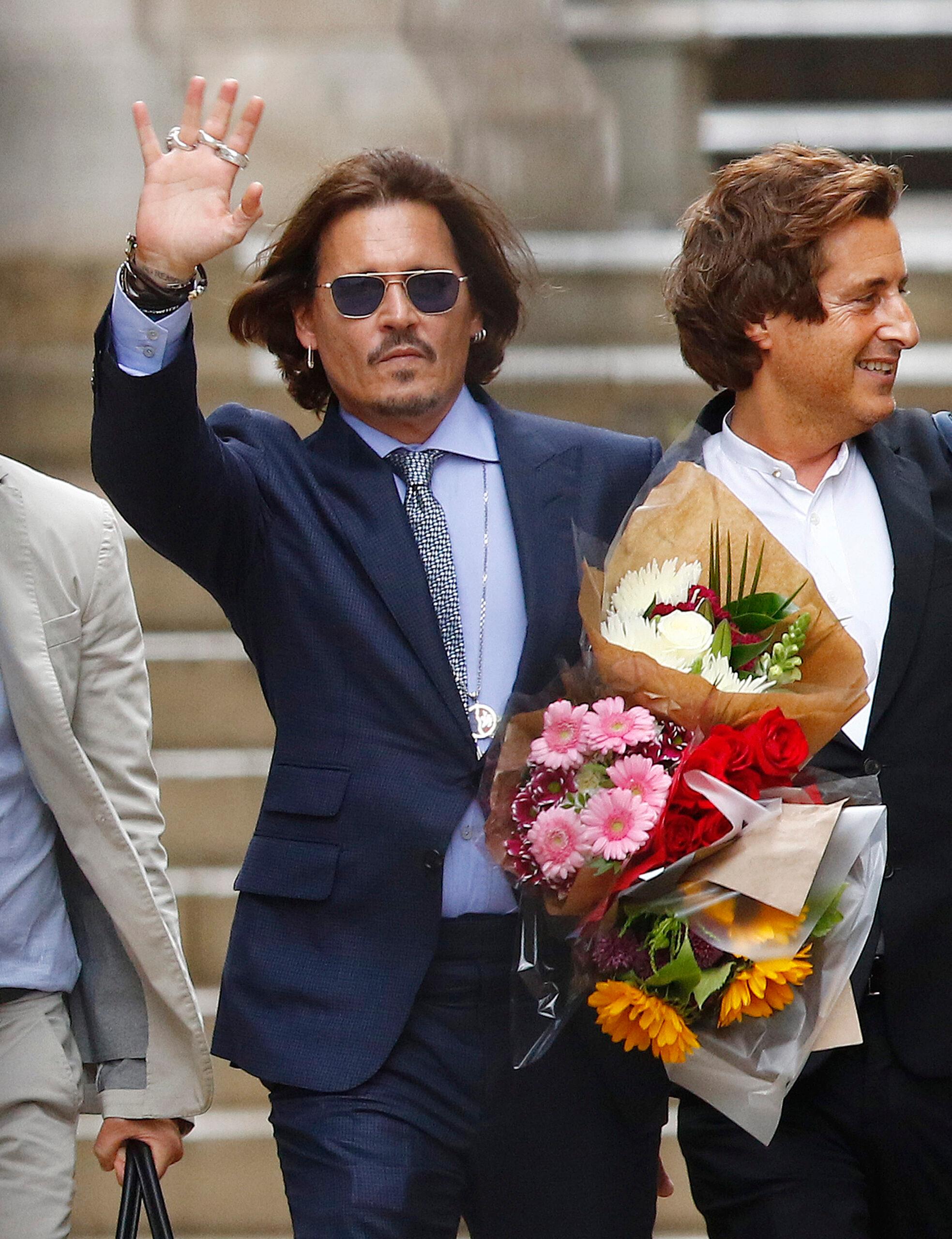 Johnny Depp Leaving High Court In London