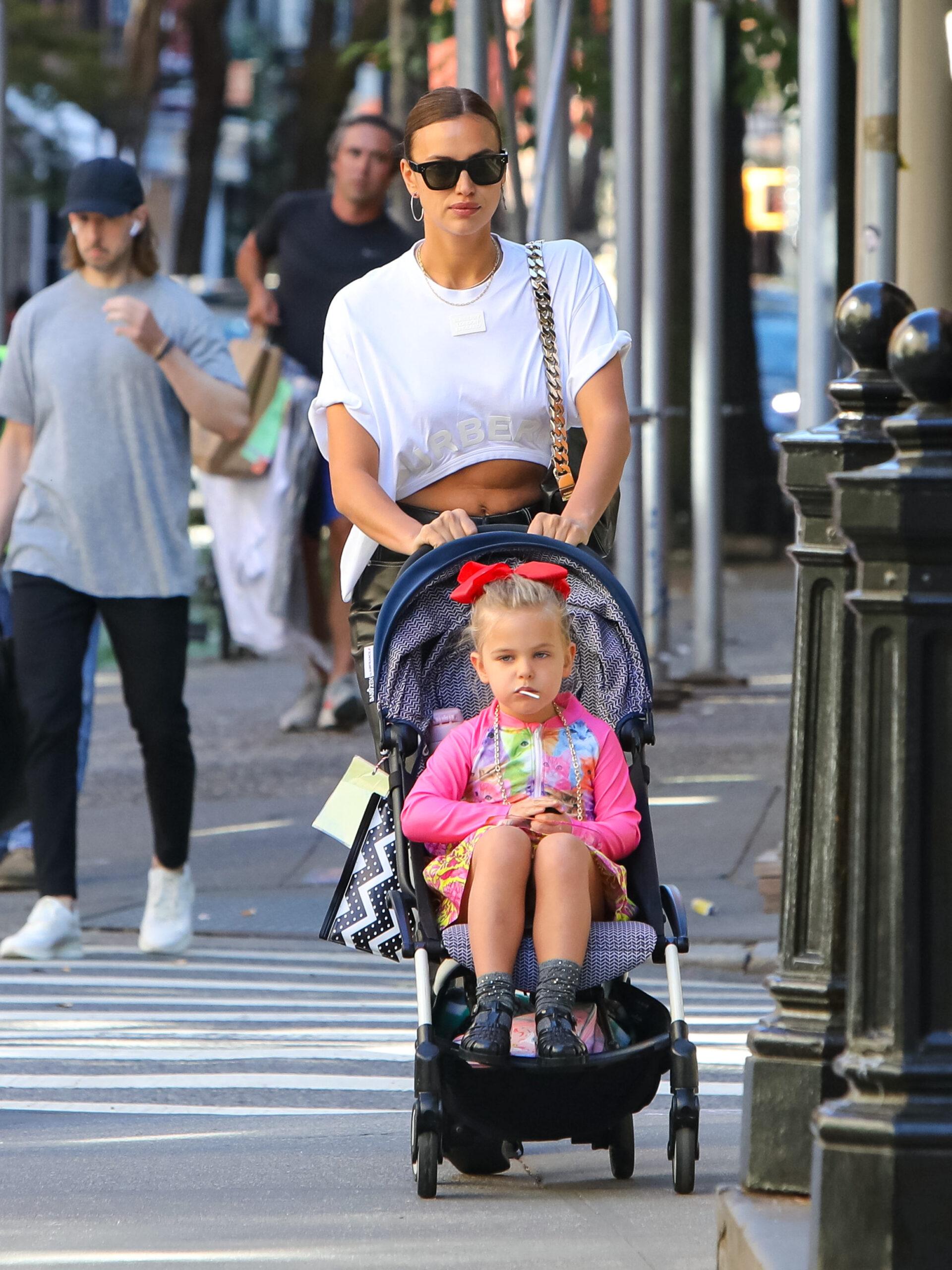 Irina Shayk running errands in Downtown