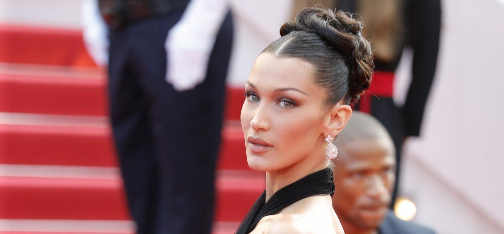 Bella Hadid attends the quot Annette quot screening and opening ceremony during the 74th annual Cannes Film Festival on July 06 2021 in Cannes France