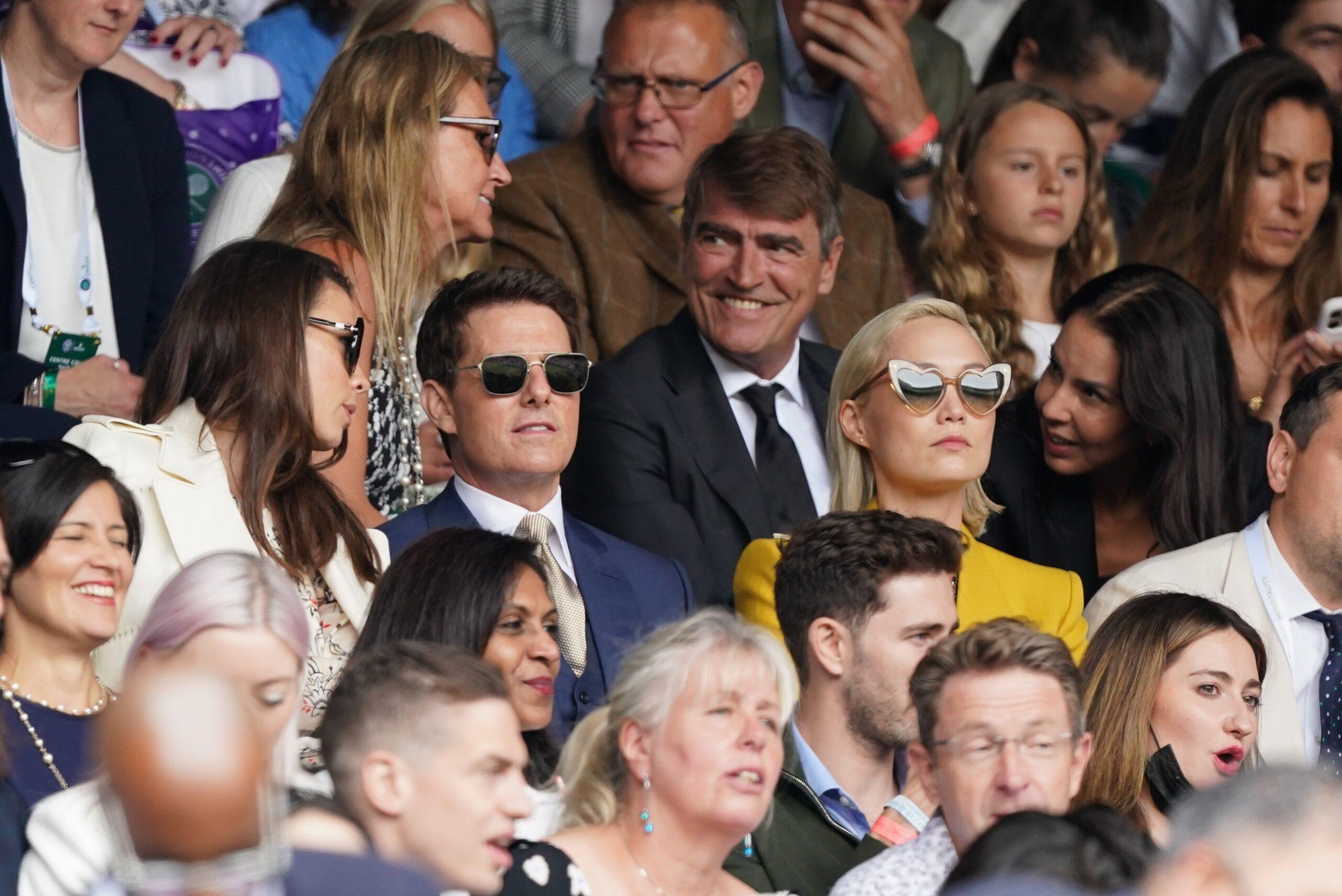 Tom Cruise and Hayley Atwell in the crowd for the WImbledon women apos s final