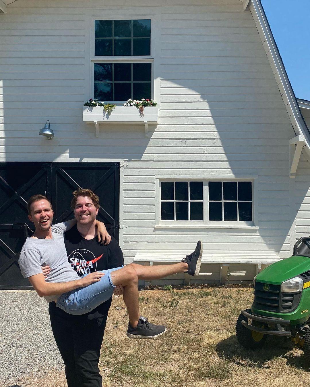 A photo showing Shane Dawson and his lover, Ryland Adams goofing around.