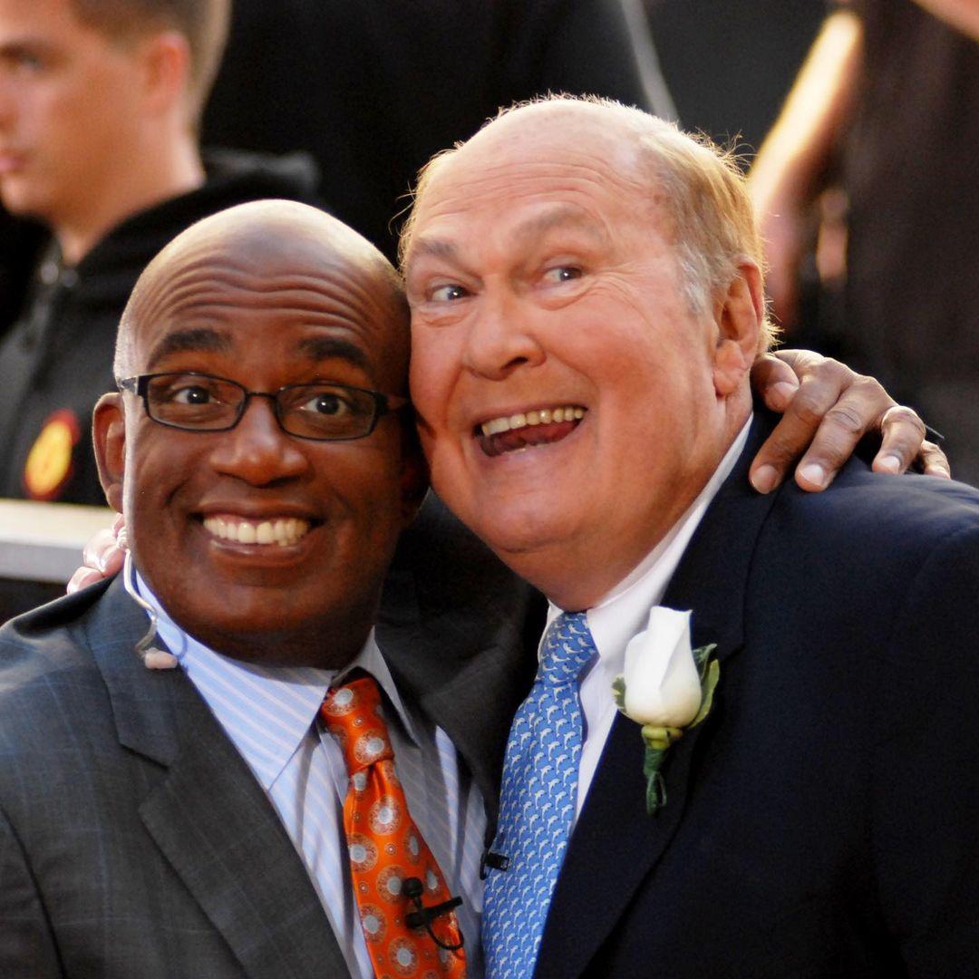 Al Roker and Willard Scott smiling at the camera beautifully at an event.