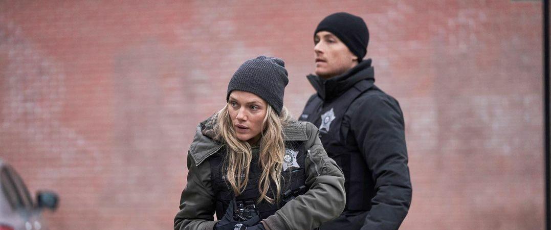 A photo from a scene on 'Chicago PD' showing Tracy Spiridakos.