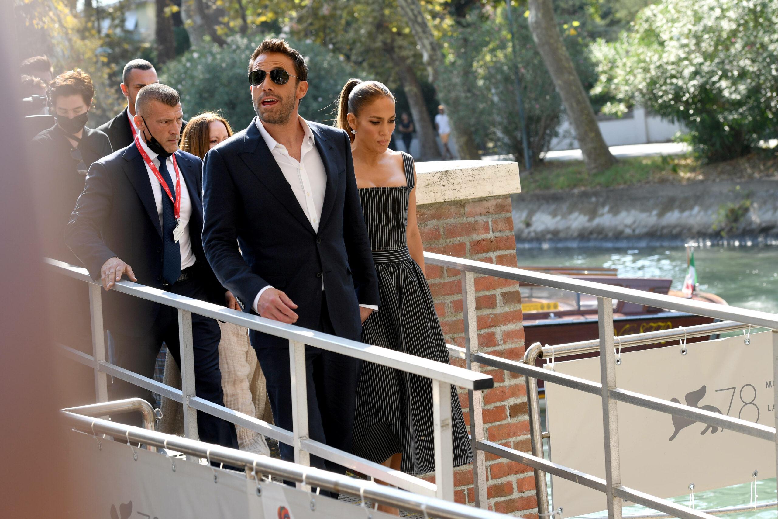 Ben Affleck and Jennifer Lopez arrive at the 78th Venice International Film Festival