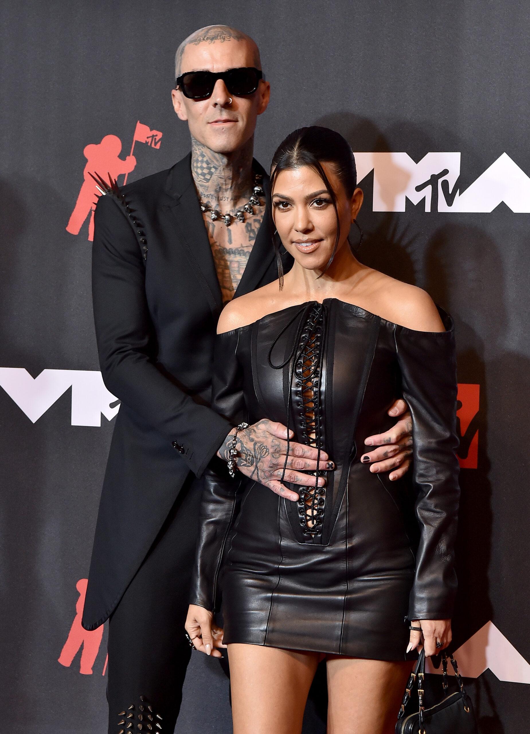 Travis Barker and Kourtney Kardashian at the 2021 MTV Video Music Awards