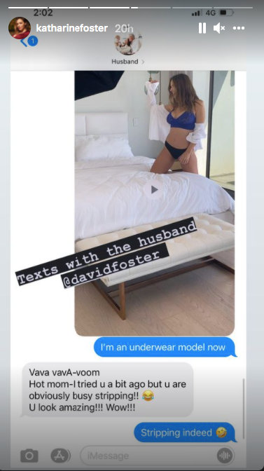 Katharine McPhee Shares Snap Of Flirty Lingerie Photo Exchange With Husband David Foster