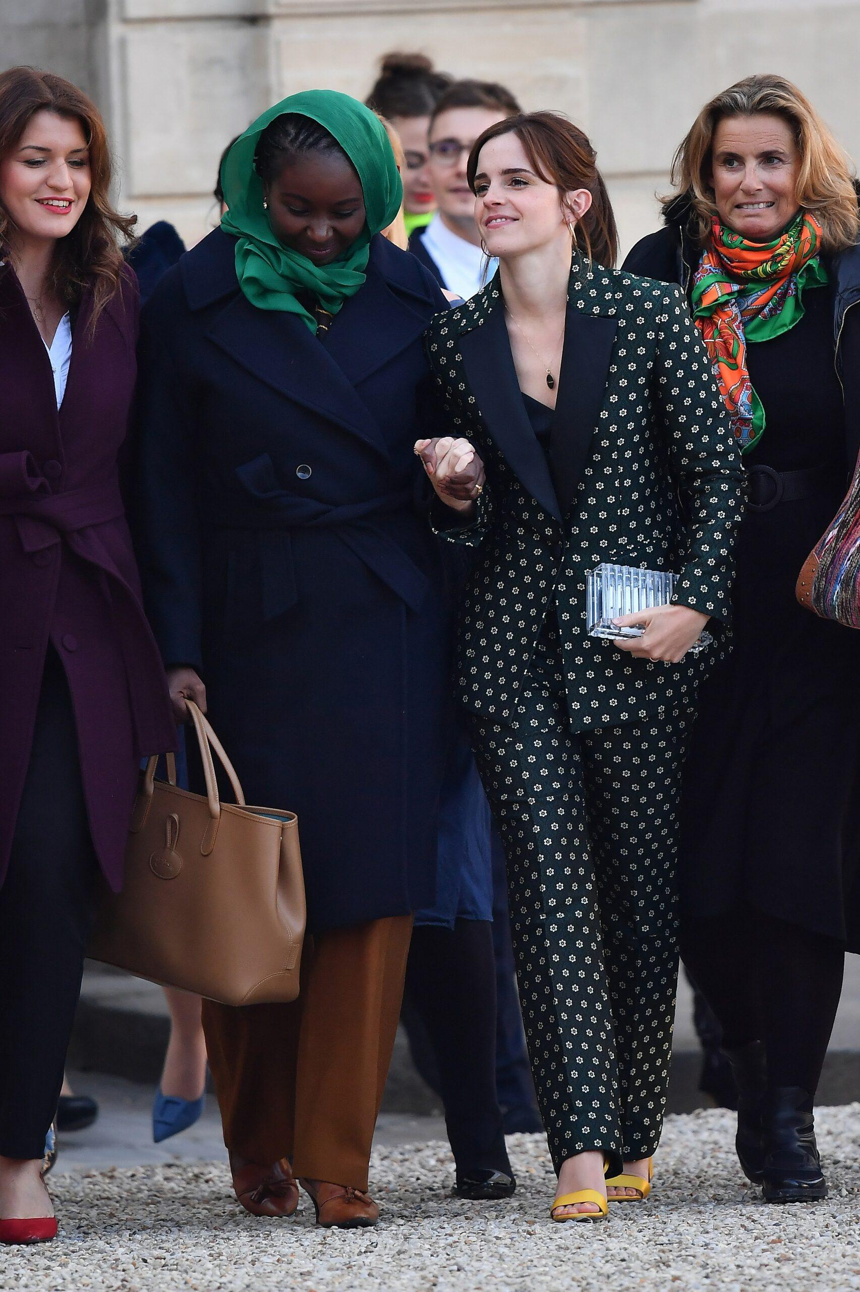 Emma Watson arrives at the Elysee Palace to attend the first meeting of the Gender Equality Avisory Council G7 Biarritz in Paris France on February 19 2019
