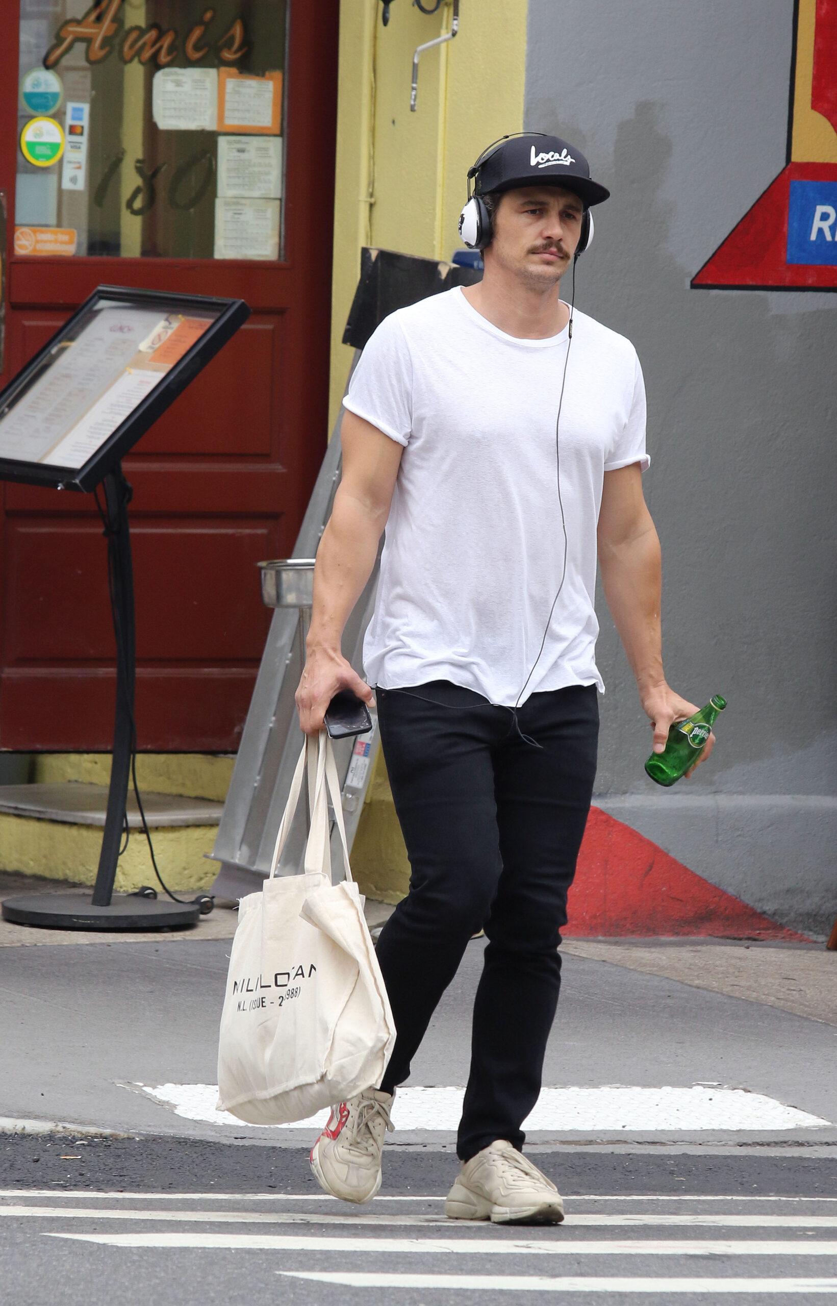 James Franco enjoys an intense back and foot massage in New York City