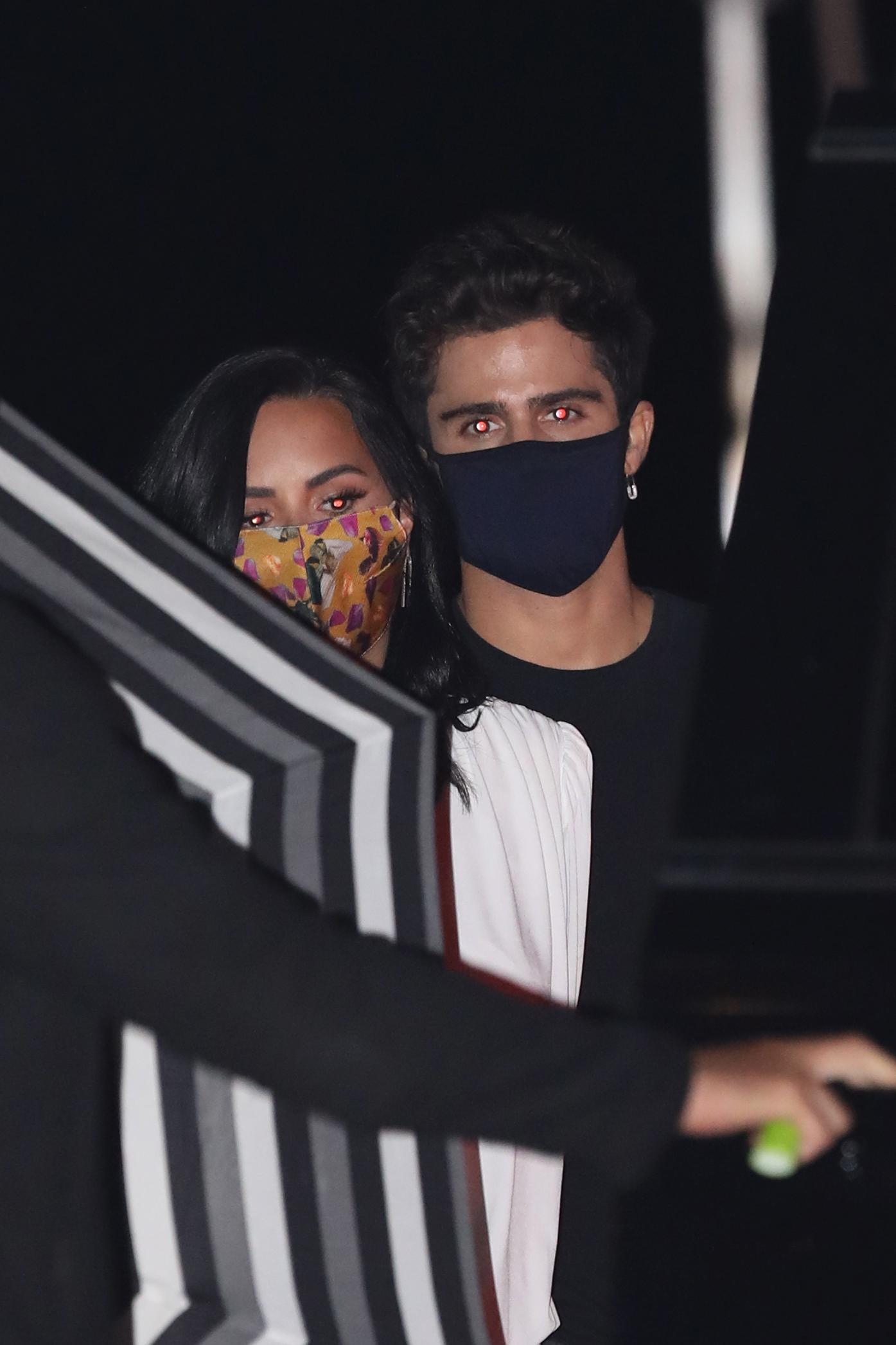Demi Lovato and Max Ehrich celebrate their engagement by having dinner at Nobu Malibu