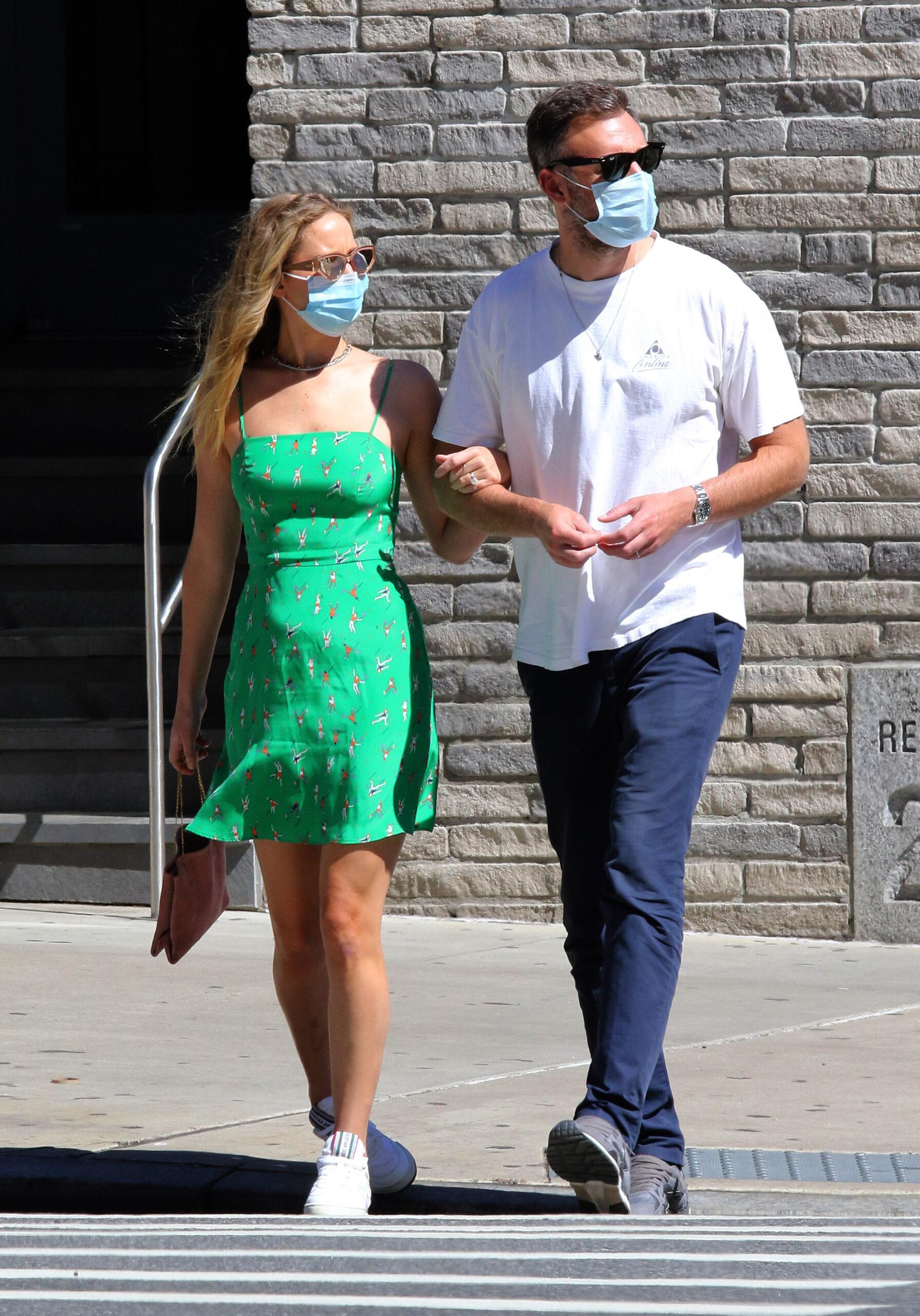 Jennifer Lawrence and husband Cooke Maroney step out to have lunch on Labor Day weekend in NYC